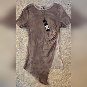 Fashion NOVA Asymmetrical Dusty Taupe Top